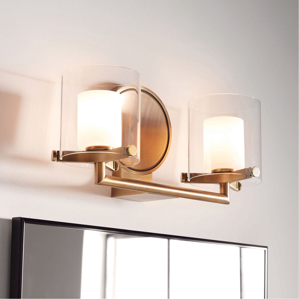 Rixon 2 Wall Light Heritage Brass - U/HK/5492HB