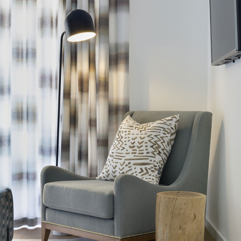 Luca Floor Lamp Matt Black / White Marble - ARO.P1237