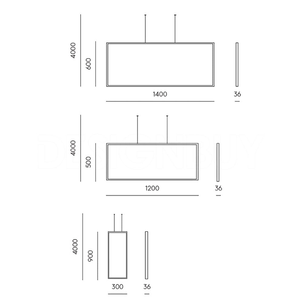 Frame LED Pendant Medium Bronze - ARO.C1246/120/BRZ