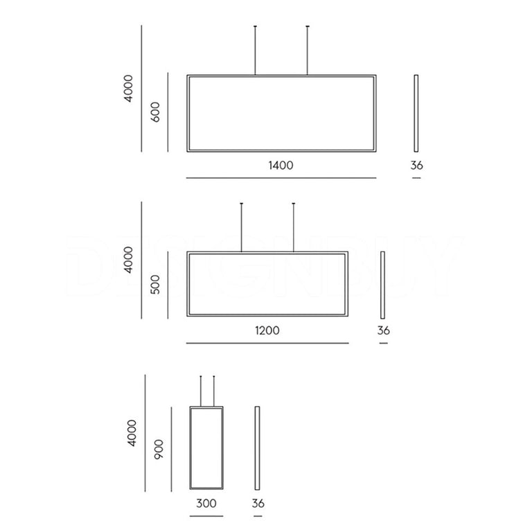 Frame LED Pendant Small Matt Black - ARO.C1246/90/NEG