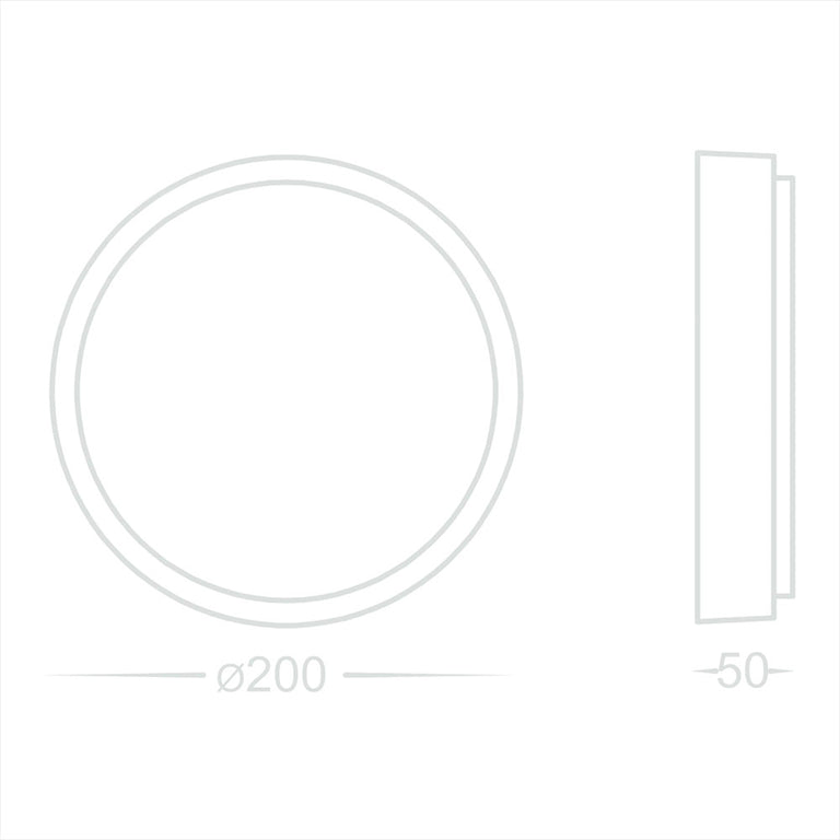 Liptor 10W CCT 240V LED 200mm Round  Oyster Light White - HV36051T-WHT