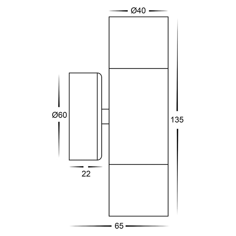 Mini Tivah 4 x 3W 12V DC LED Up / Down Wall Light 316 Stainless Steel - HV1007MR11NW