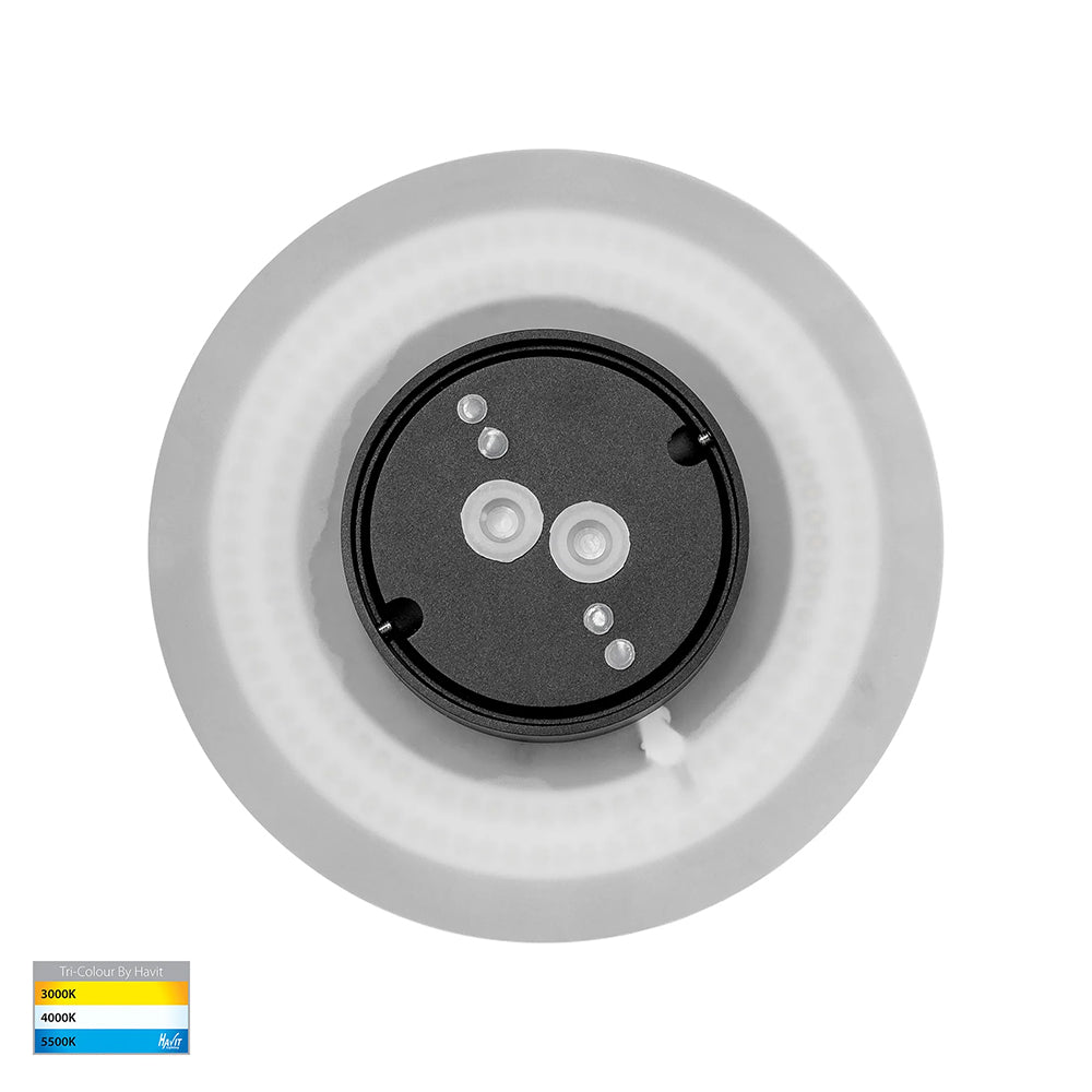 Halo 12W CCT 12V DC LED 200mm Round  Wall Light Black - HV3592T-BLK-12V