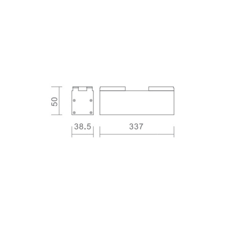 Alphard 2 12W 24V DC LED Magnetic Track Light Black / Warm White - 601211-3000K