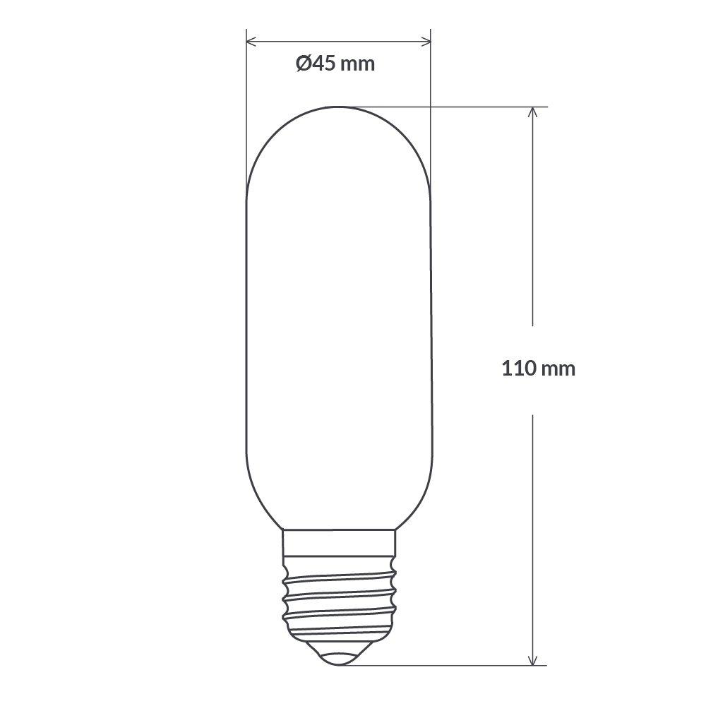 Vintage Tubular LED 6W E27 Dimmable / Extra Warm White - F627-T45-C