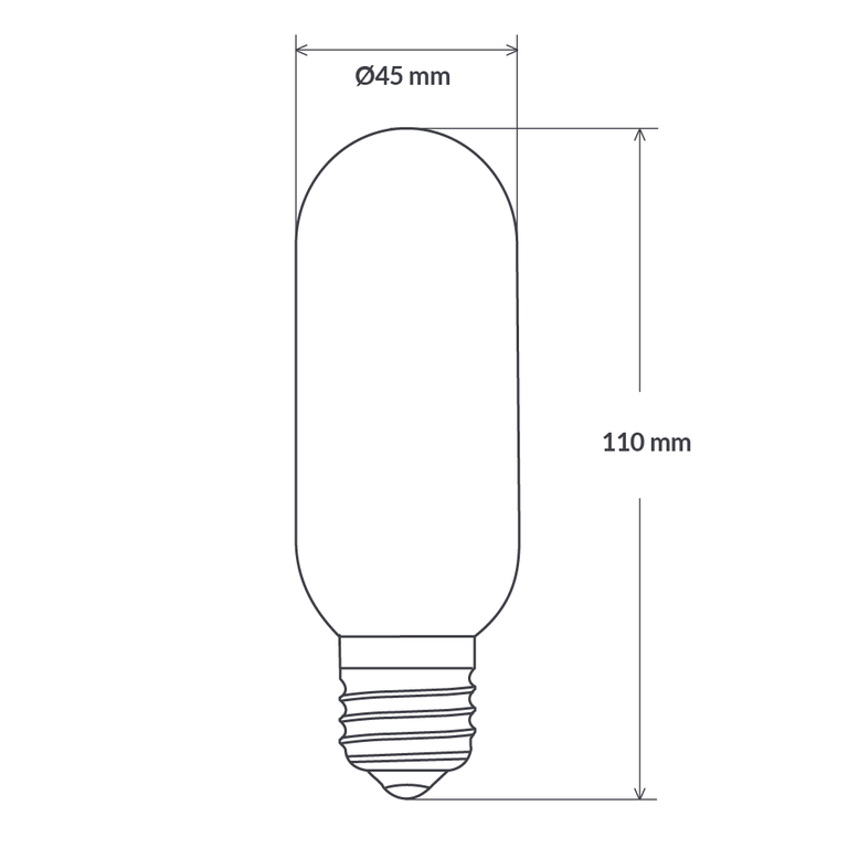 Vintage Tubular LED 6W E27 Dimmable / Extra Warm White - F627-T45-C