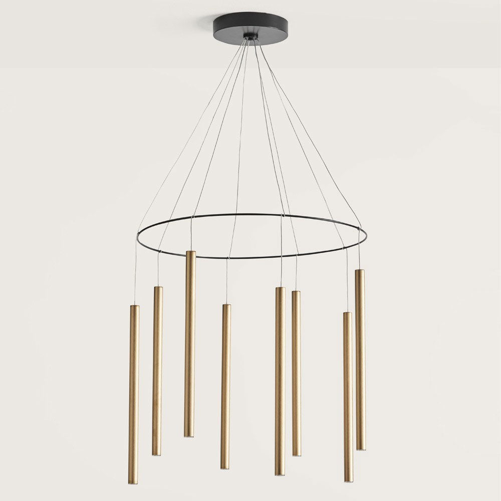 Mika 8 Light LED Multi Pendant Matt Black / Gold - ARO.C1204/8/ORO