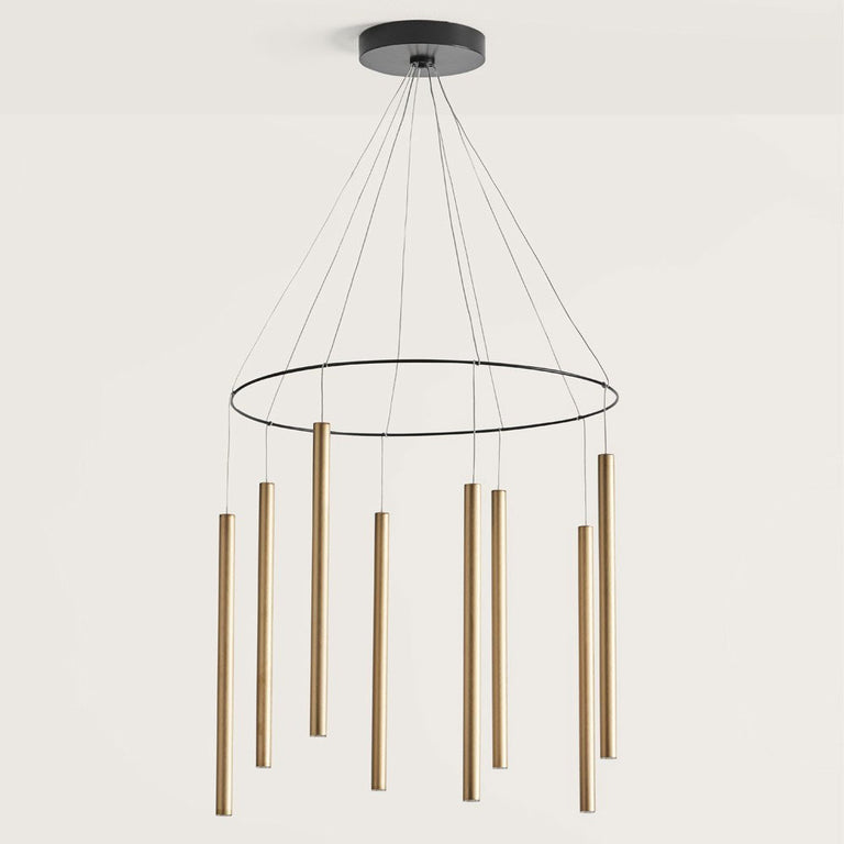 Mika 8 Light LED Multi Pendant Matt Black / Gold - ARO.C1204/8/ORO