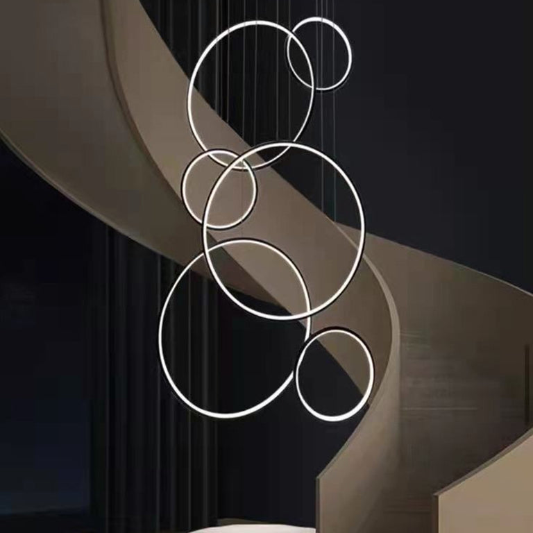 6 Ring LED Drop Pendant