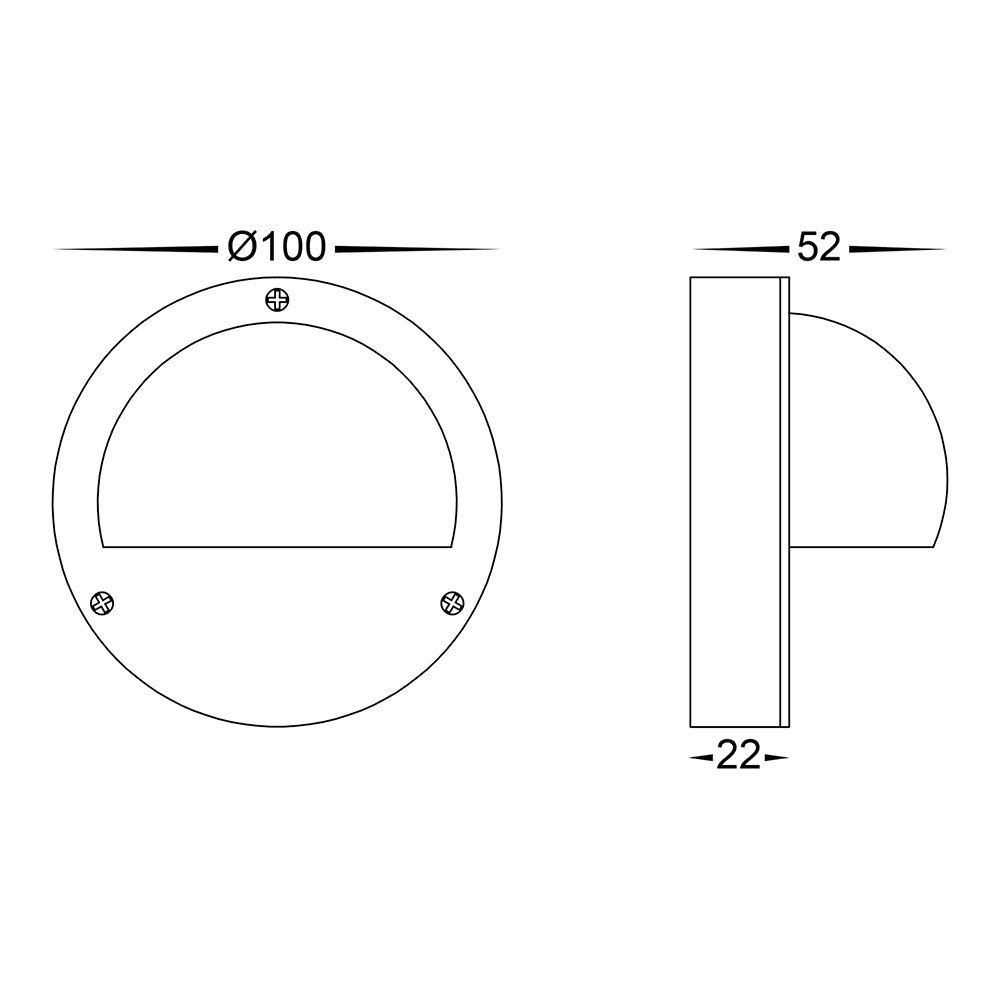 Pinta 2.3W CCT 240V LED Eyelid Step Light Solid Brass - HV2903T-BR