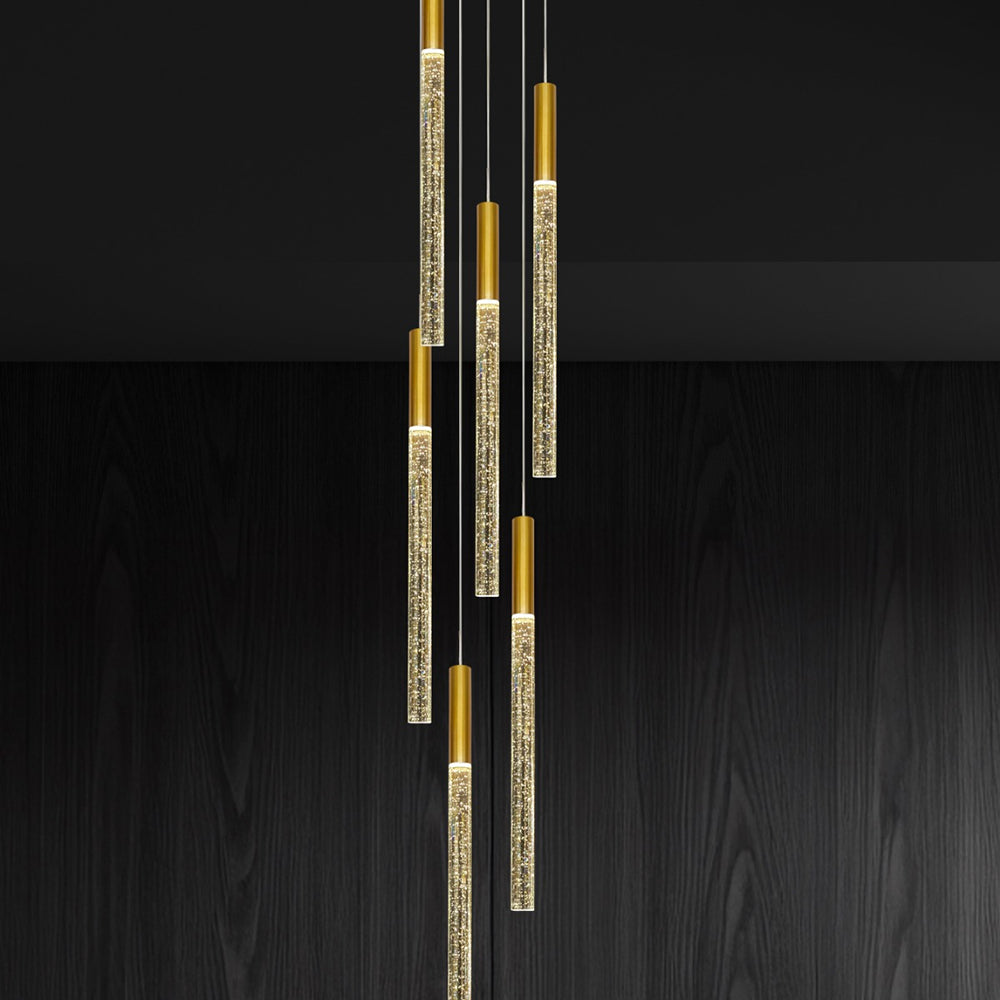 Raindrop 6 Light LED Pendant Gold