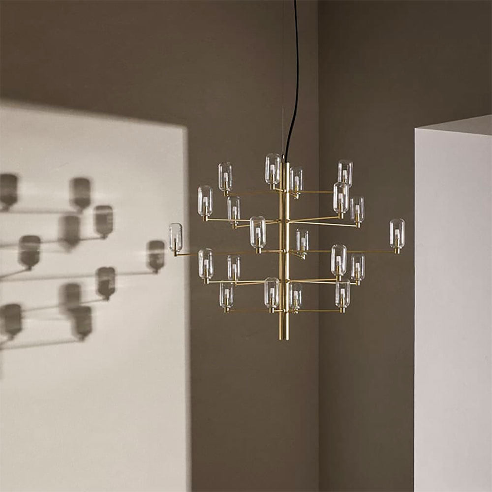 Gand LED 20 Light Pendant Matt Brass / Clear - ARO.C1271/ORO/CLEAR