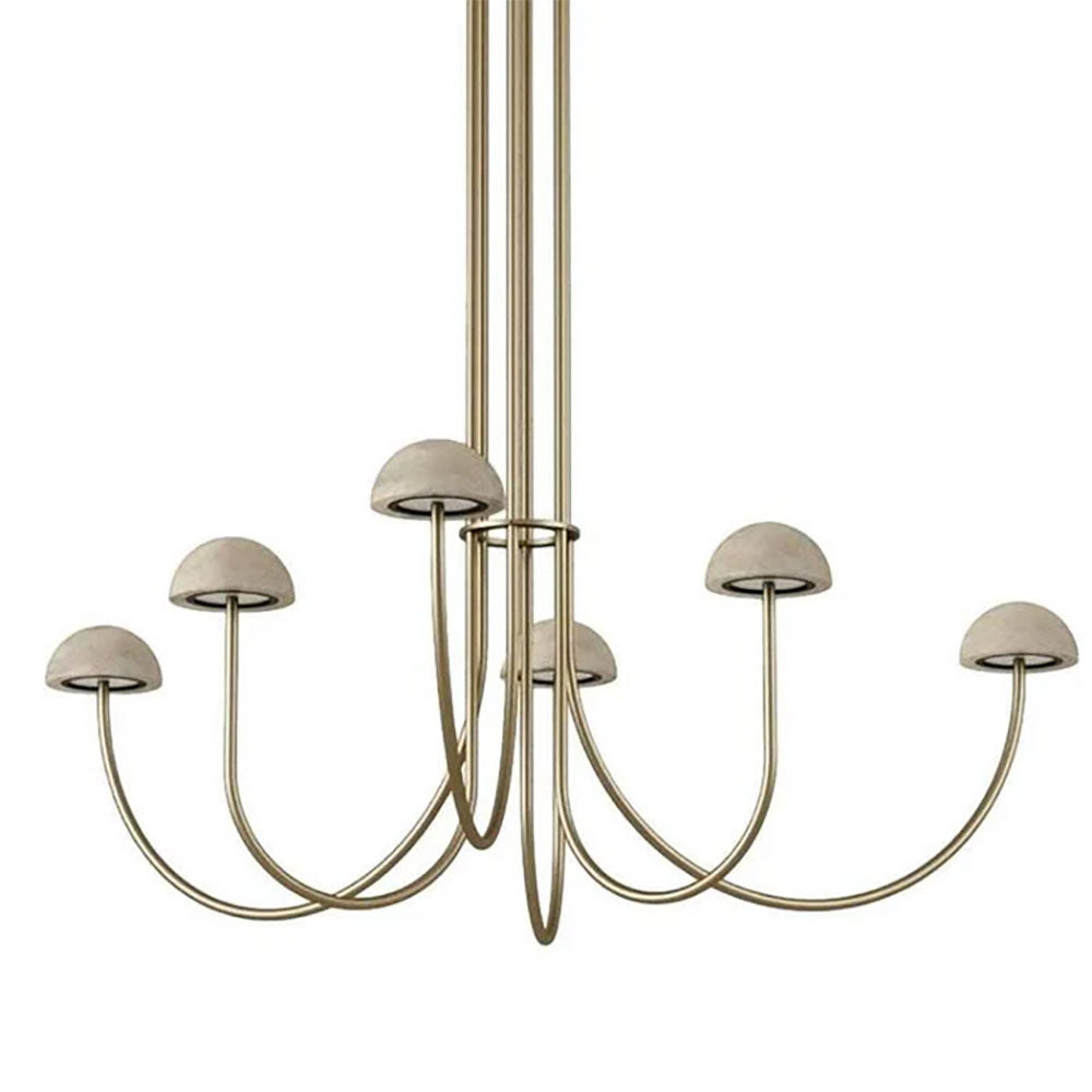 Dussa 6 Light LED Chandelier Brass / Travertine - ARO.C1307/6/ORO-TRA