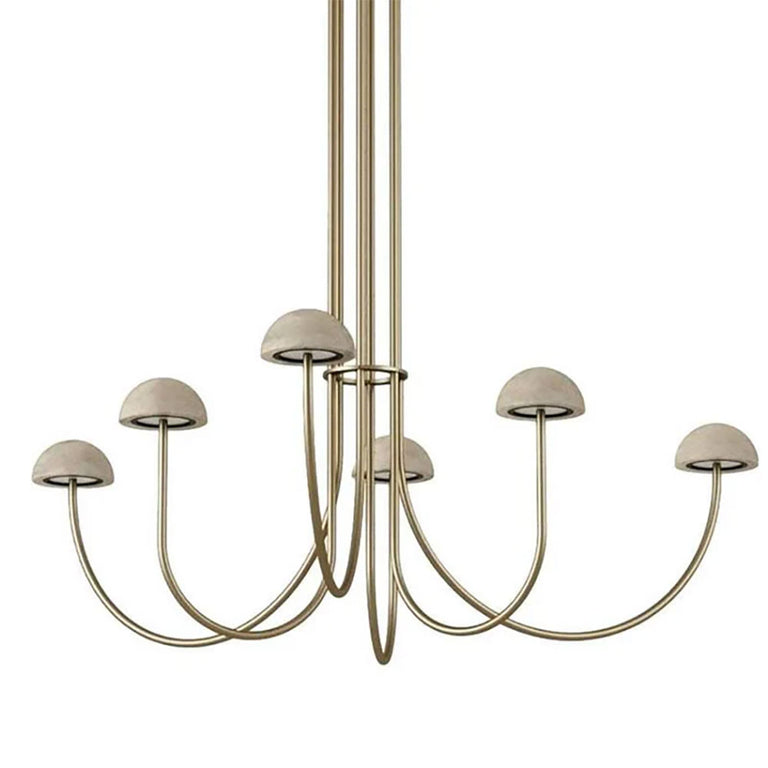 Dussa 6 Light LED Chandelier Brass / Travertine - ARO.C1307/6/ORO-TRA