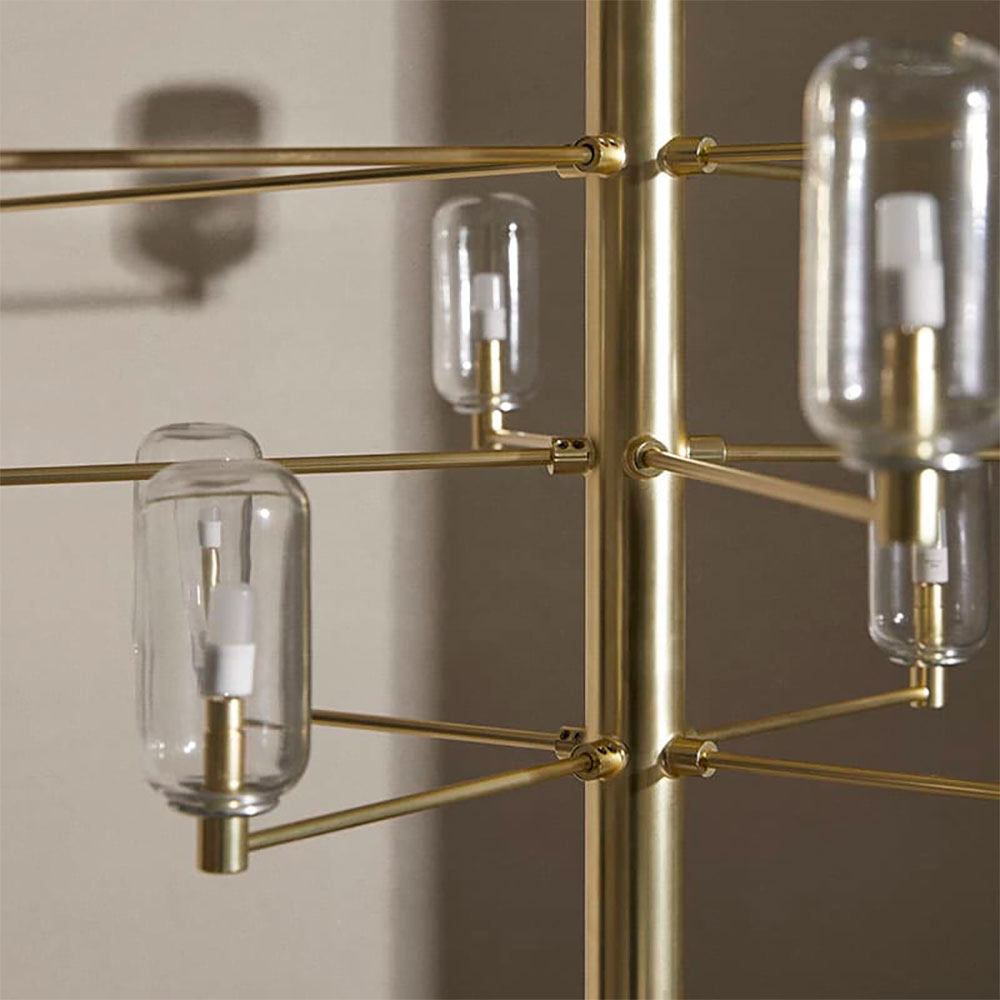 Gand LED 20 Light Pendant Matt Brass / Clear - ARO.C1271/ORO/CLEAR