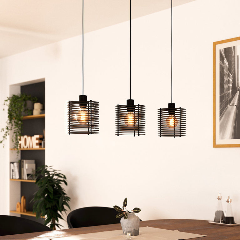 Segovia 3 Light Pendant Black - 900738N