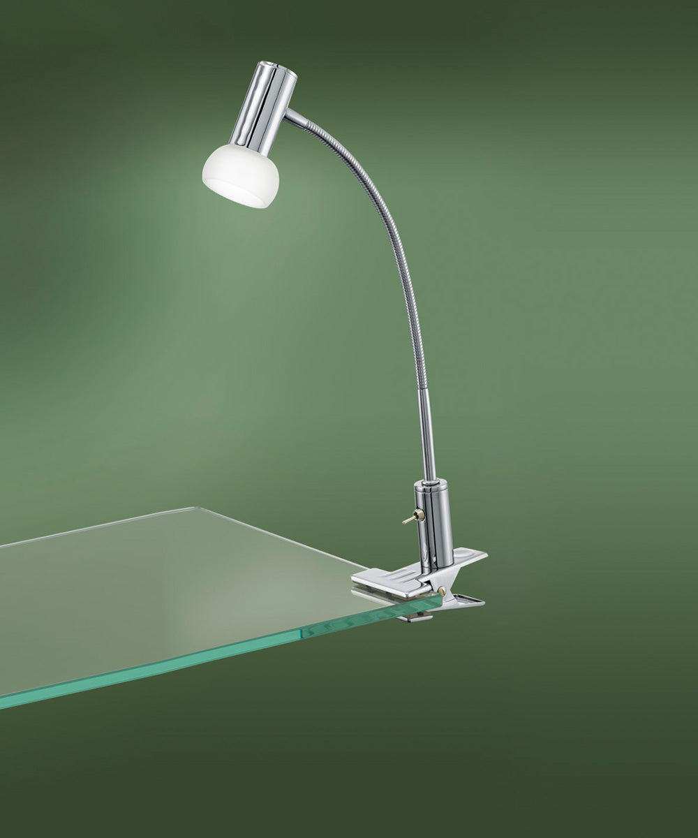 Glossy 2.38W LED Clip On Light Chrome / Warm White - 90888