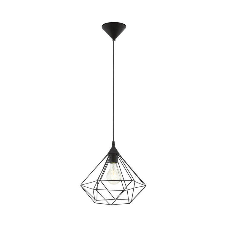 Tarbes 1 Light Large Cage Pendant Black - 94188