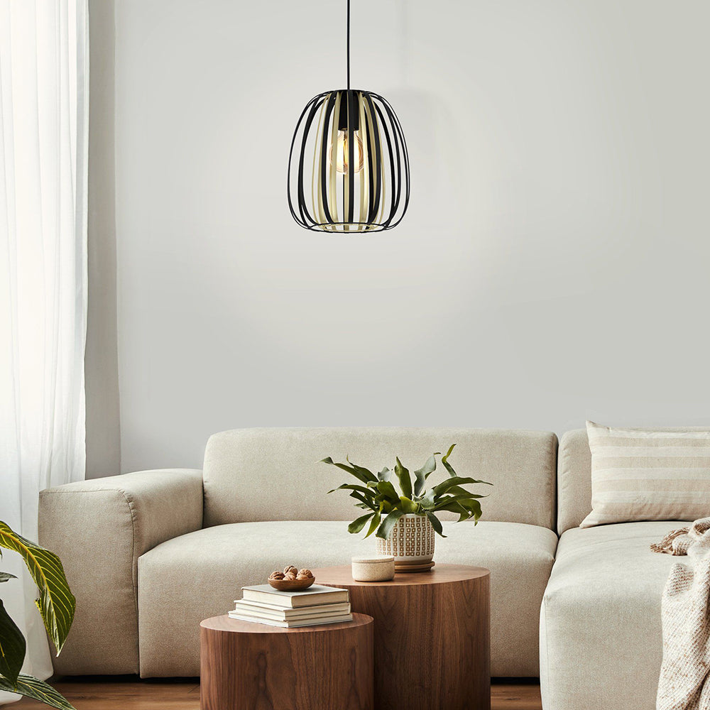 Encinitos 1 Light Pendant Black / Gold - 99665N