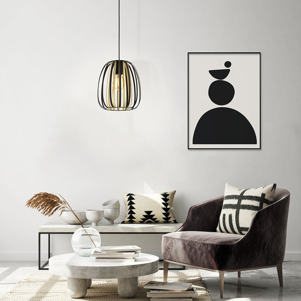 Encinitos 1 Light Pendant Black / Gold - 99665N