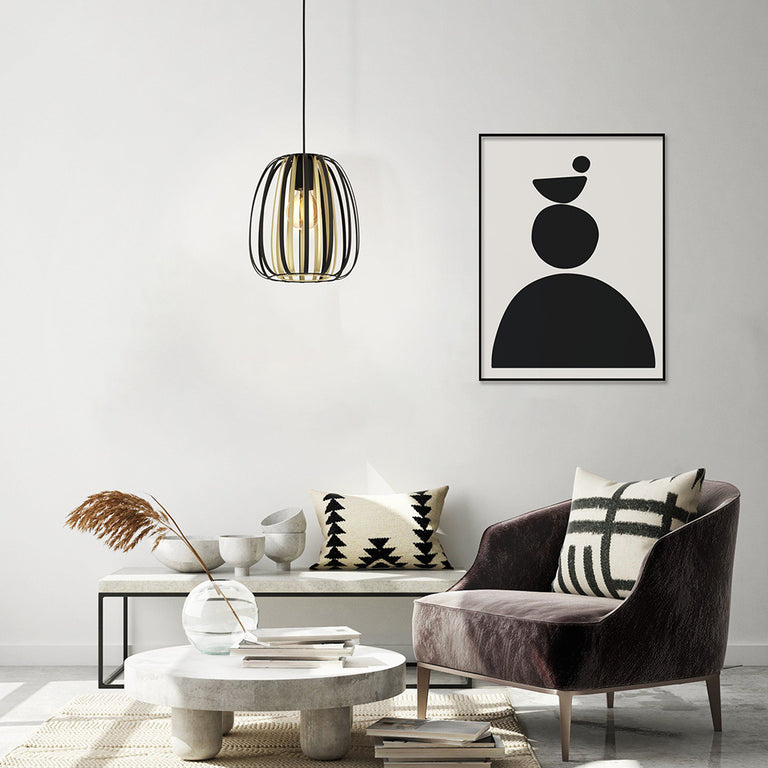 Encinitos 1 Light Pendant Black / Gold - 99665N
