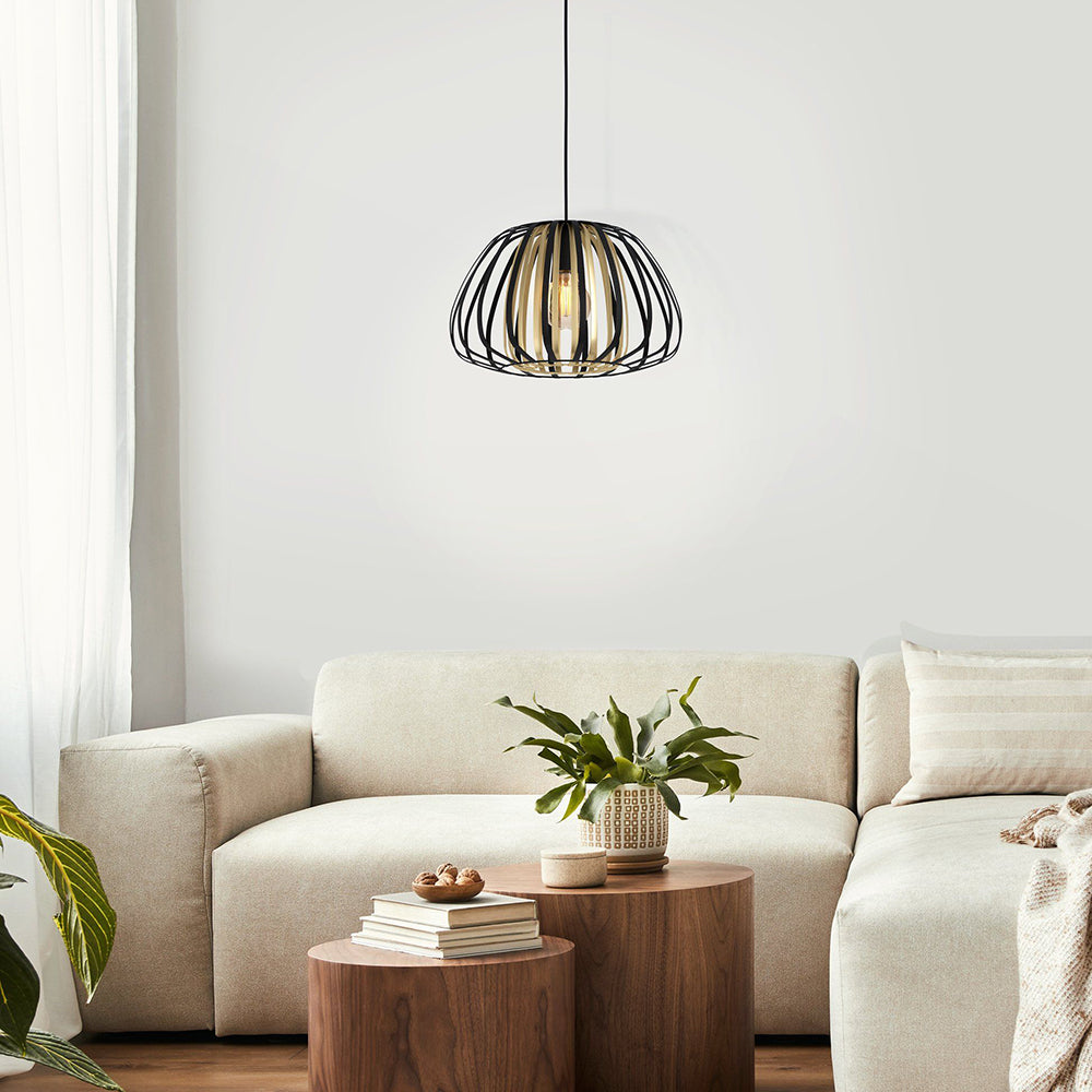 Encinitos 1 Light Pendant Black / Gold - 99666N