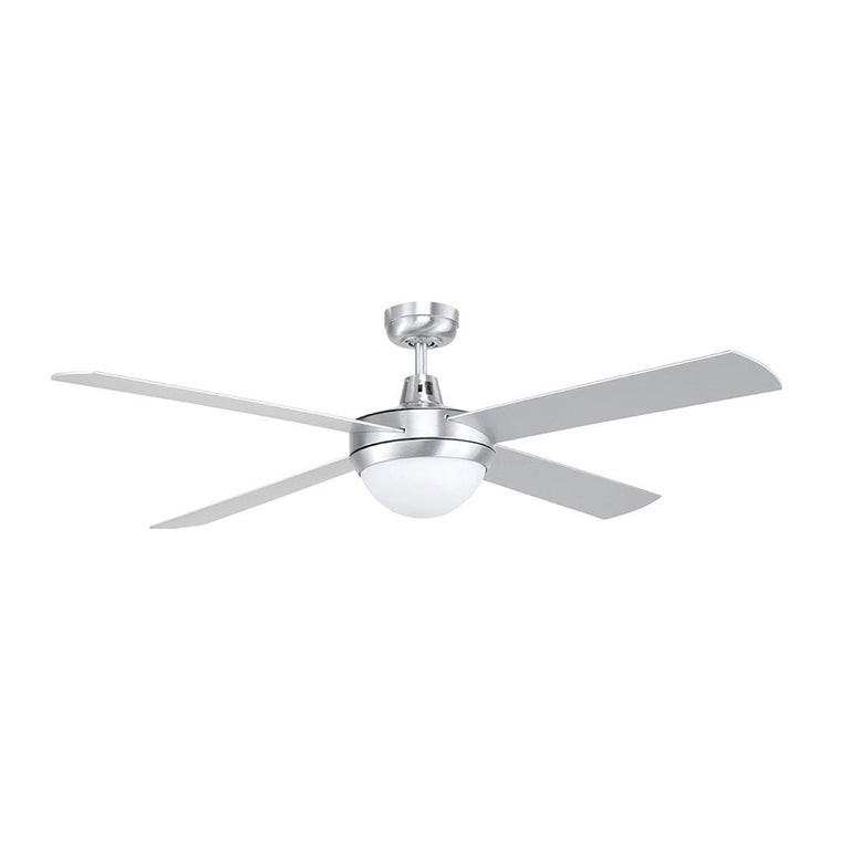 Tempest AC 52" Ceiling Fan With 2 x B22 Light Kit Brushed Aluminium - 99988/13