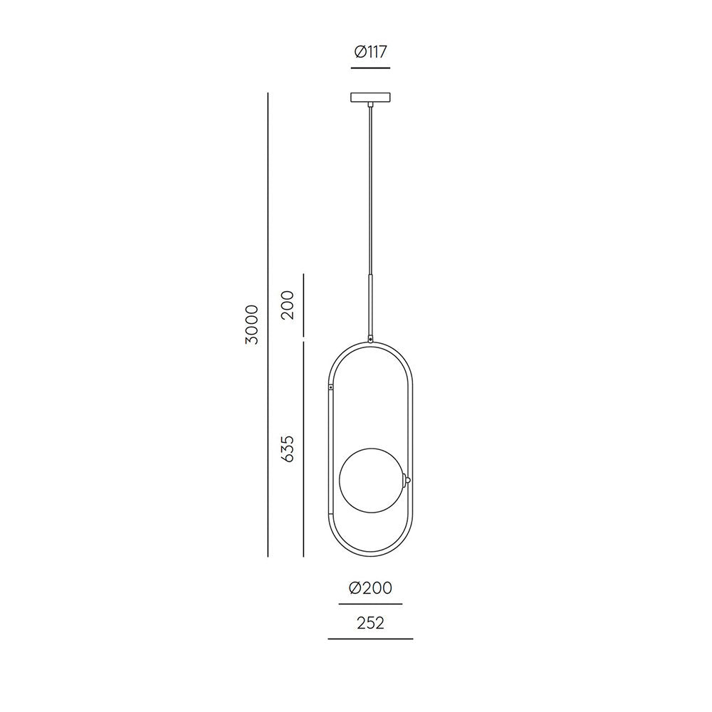 Abbacus 5W LED Pendant Matt Brass / Opal Glass - ARO.C1258/1/ORO