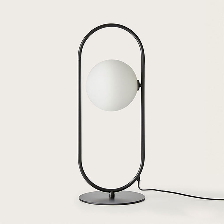 Abbacus 5W LED Table Lamp Matt Black / Opal Glass - ARO.S1258/NEG