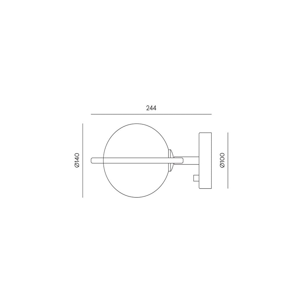 Abbacus 5W LED Wall Light Lamp Matt Brass / Opal Glass Shade - ARO.A1258/ORO