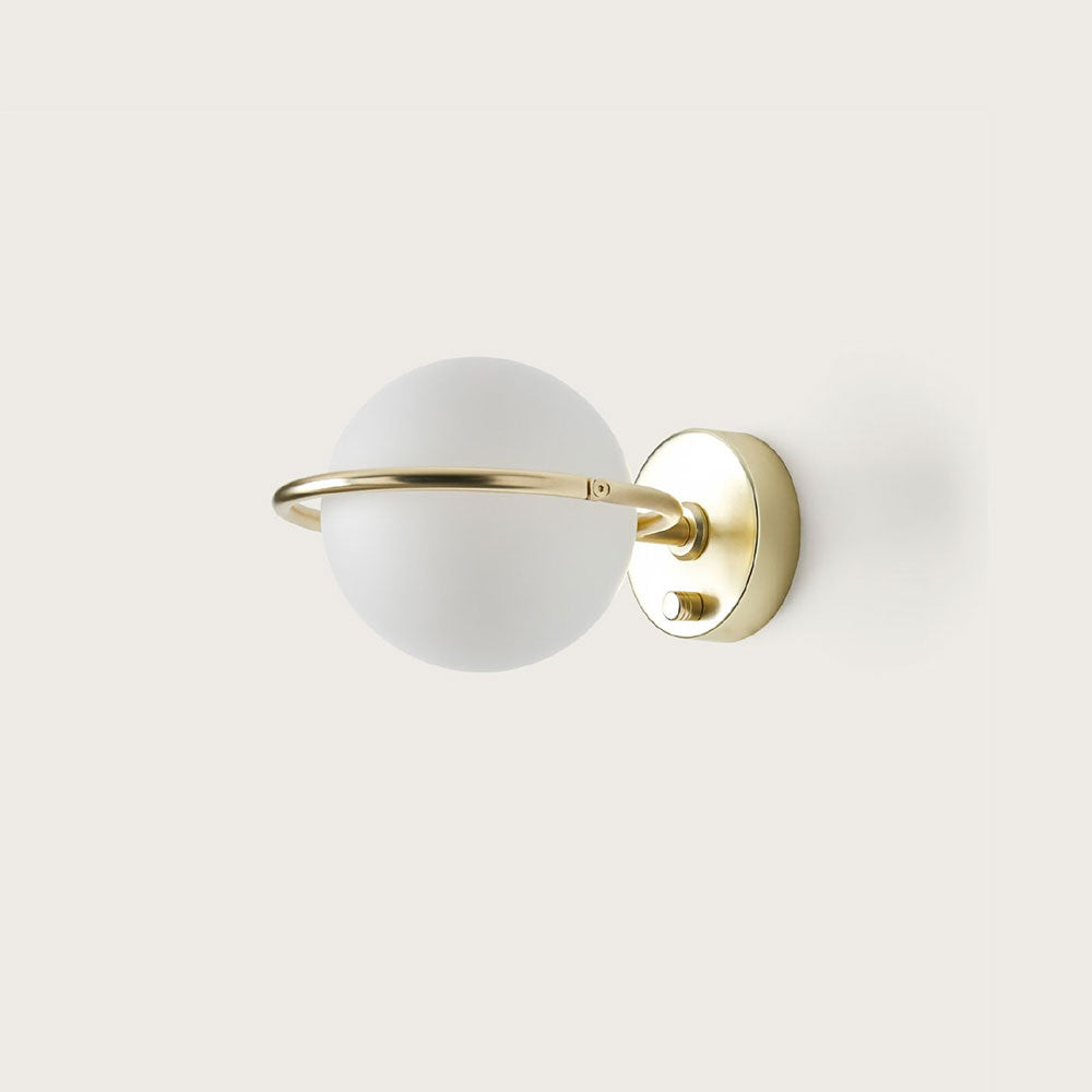 Abbacus 5W LED Wall Light Lamp Matt Brass / Opal Glass Shade - ARO.A1258/ORO