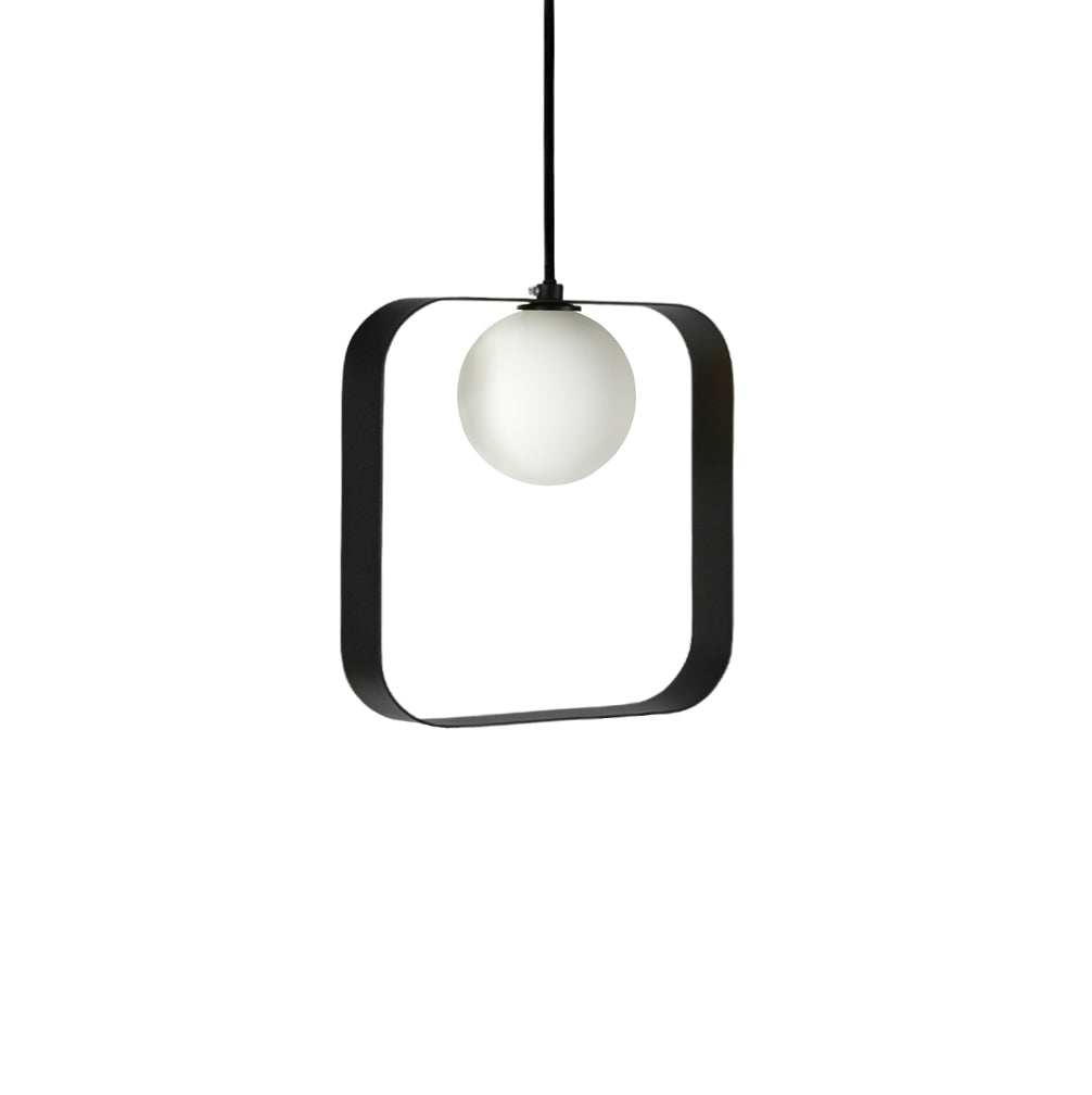 ABC Square Pendant Black