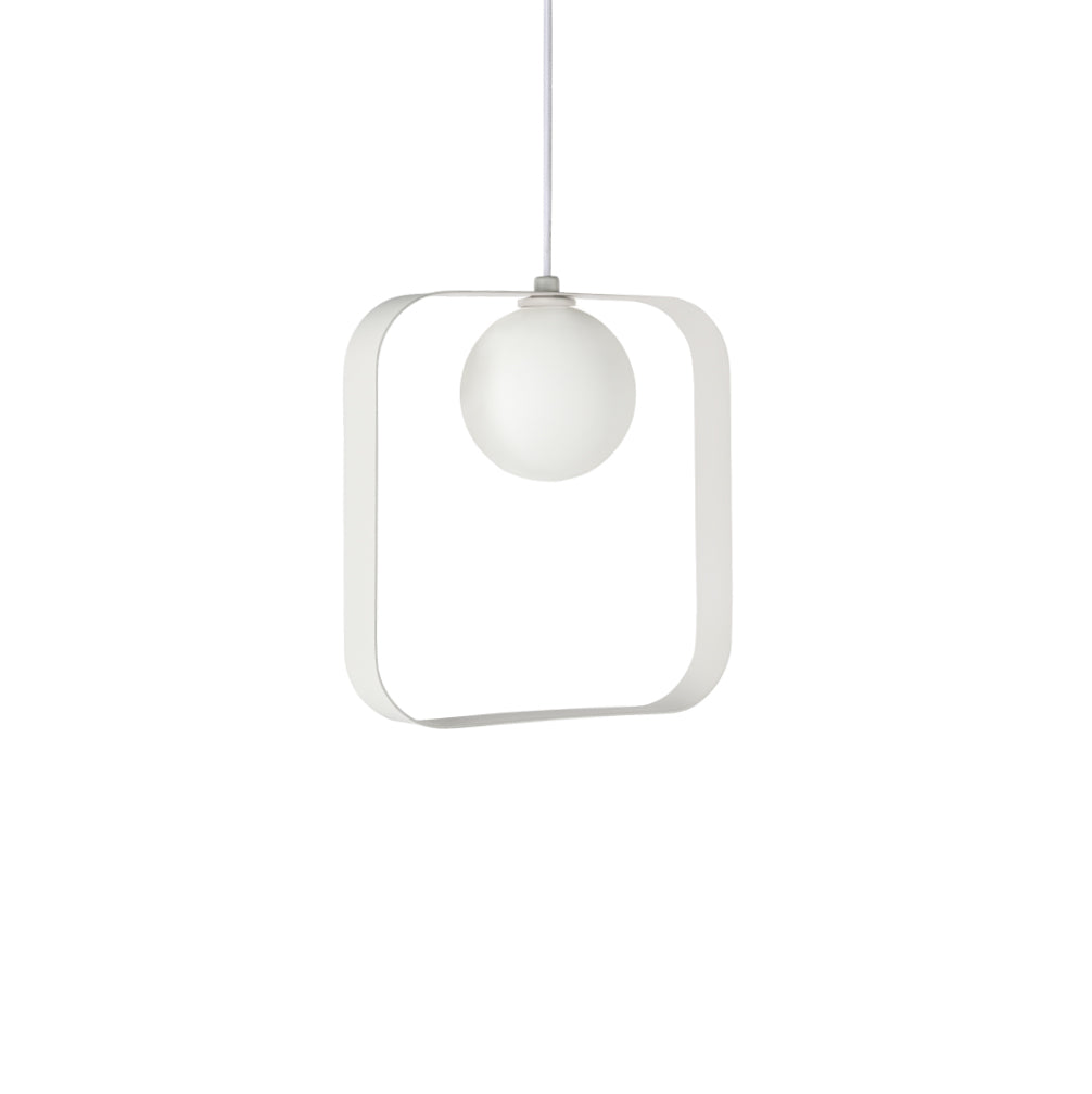 ABC Square Pendant White
