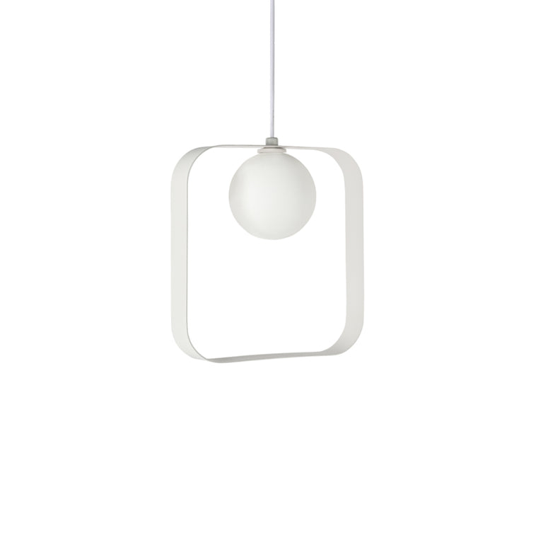 ABC Square Pendant White