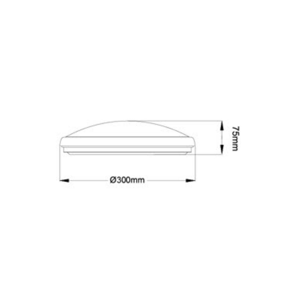 Mahsati 20 20W LED Oyster Light Satin Chrome / Tri-Colour - AC1020/20W/SCH/TC