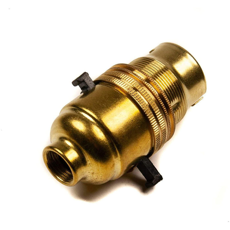 Lampholder BC Brass Switched With 10mm Base - ACLH1413E