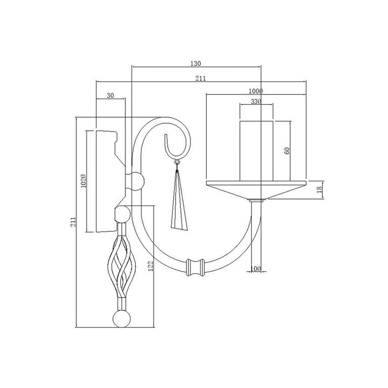 Aegean Single Wall Light Polished Nickel - AG1-POL-NICKEL