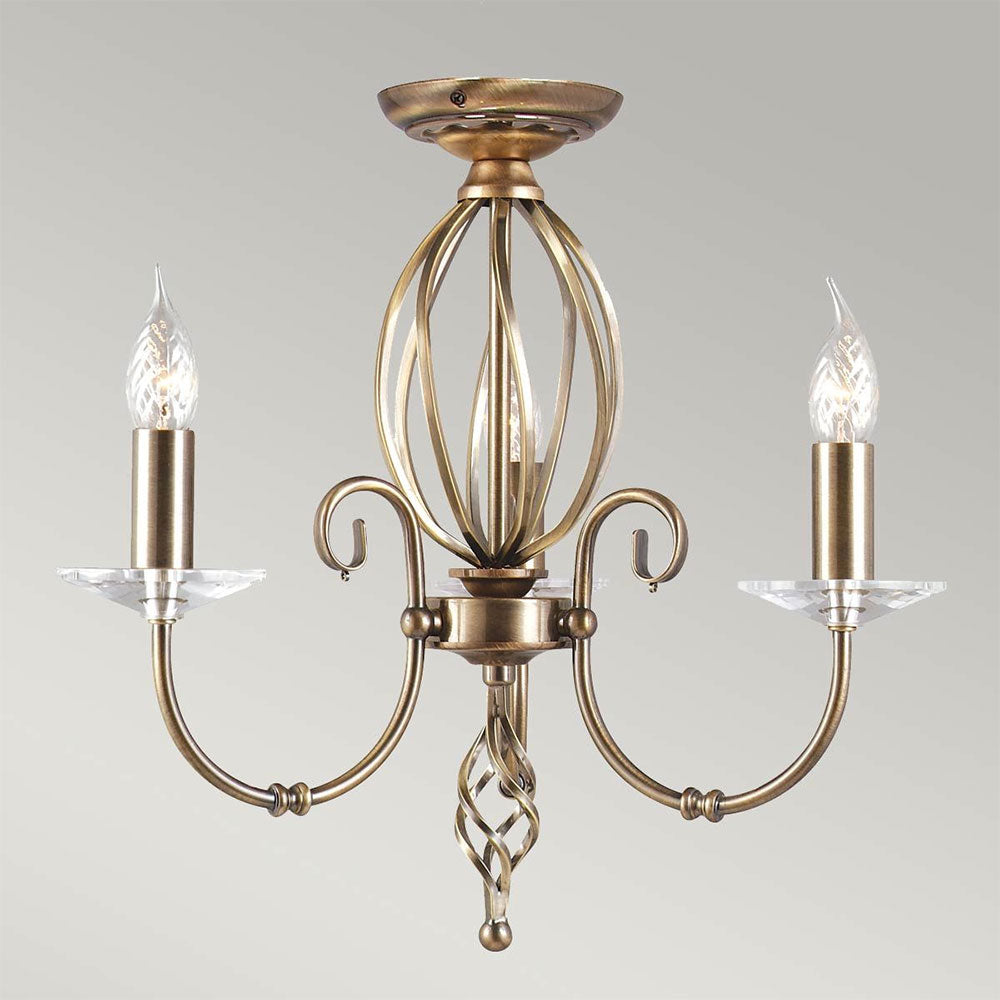 Aegean 3 Light Chandelier Aged Brass - AG3-AGED-BRASS