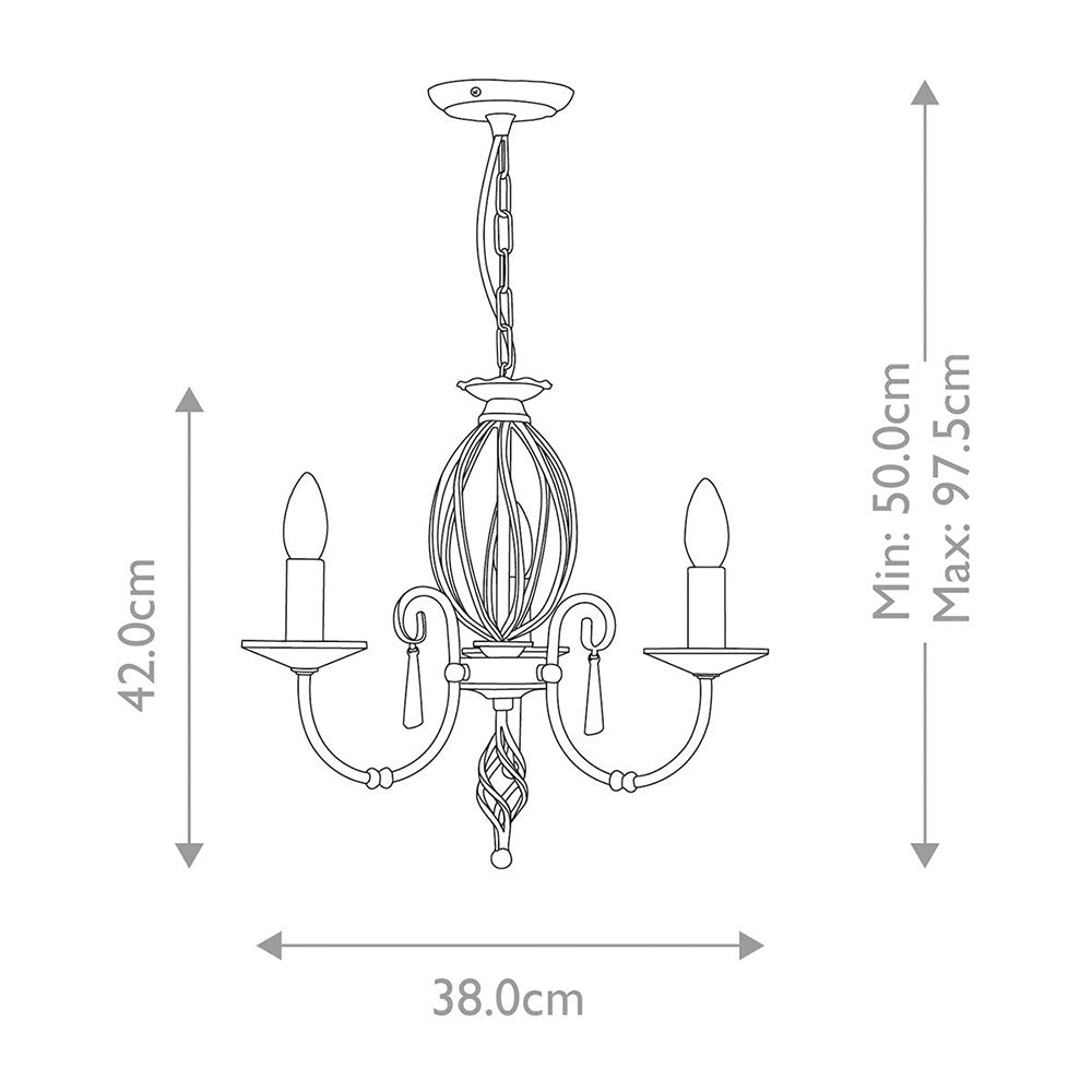 Aegean 3 Light Chandelier Polished Nickel - AG3-POL-NICKEL