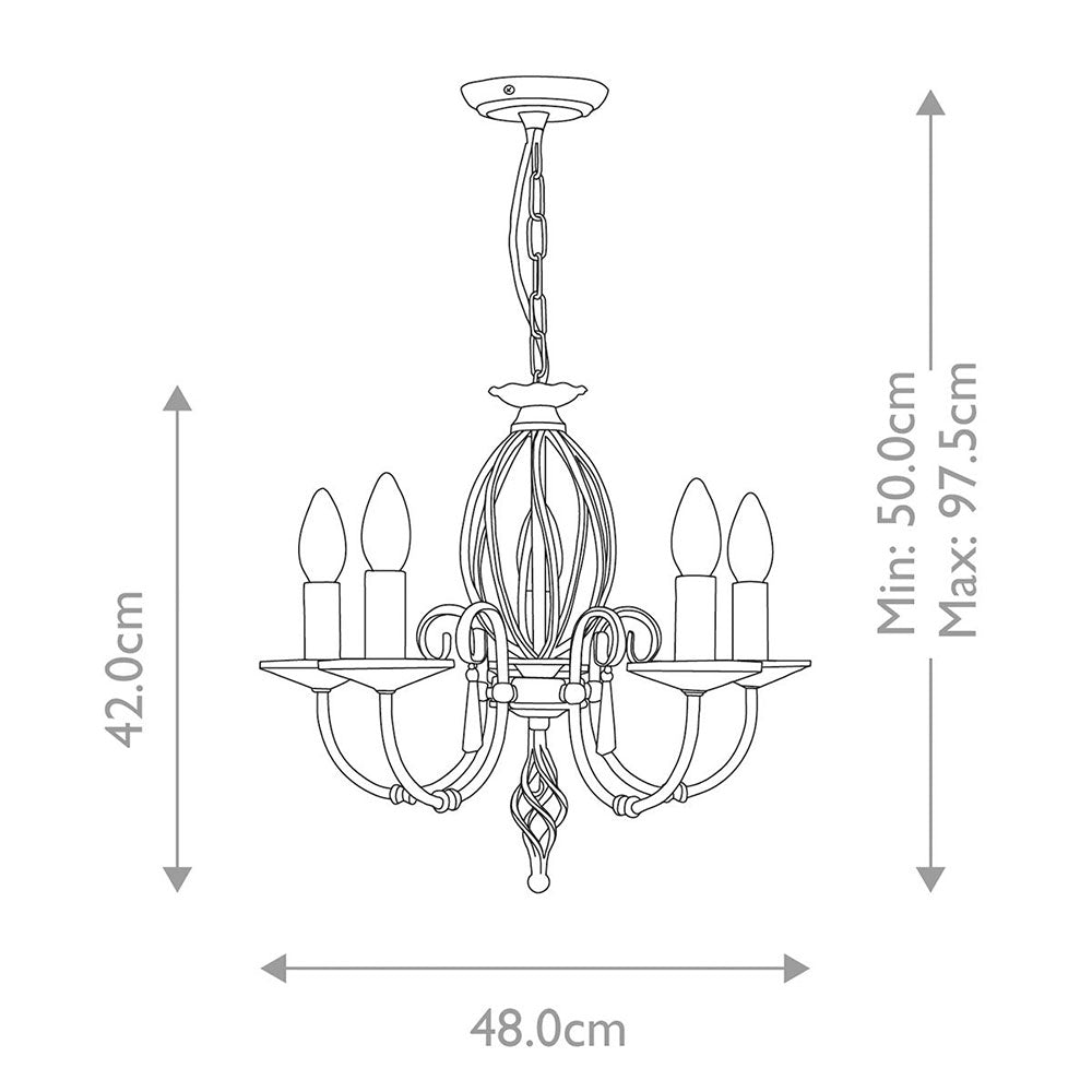 Aegean 5 Light Chandelier Aged Brass - AG5-AGED-BRASS