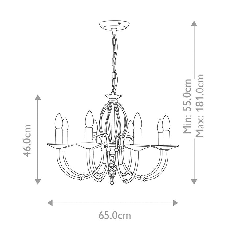 Aegean 8 Light Chandelier Aged Brass - AG8-AGED-BRASS