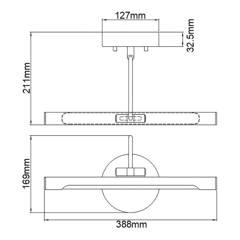 Alton 6.6W LED Small Picture Light Brushed Brass - ALTON-PL-S-BB