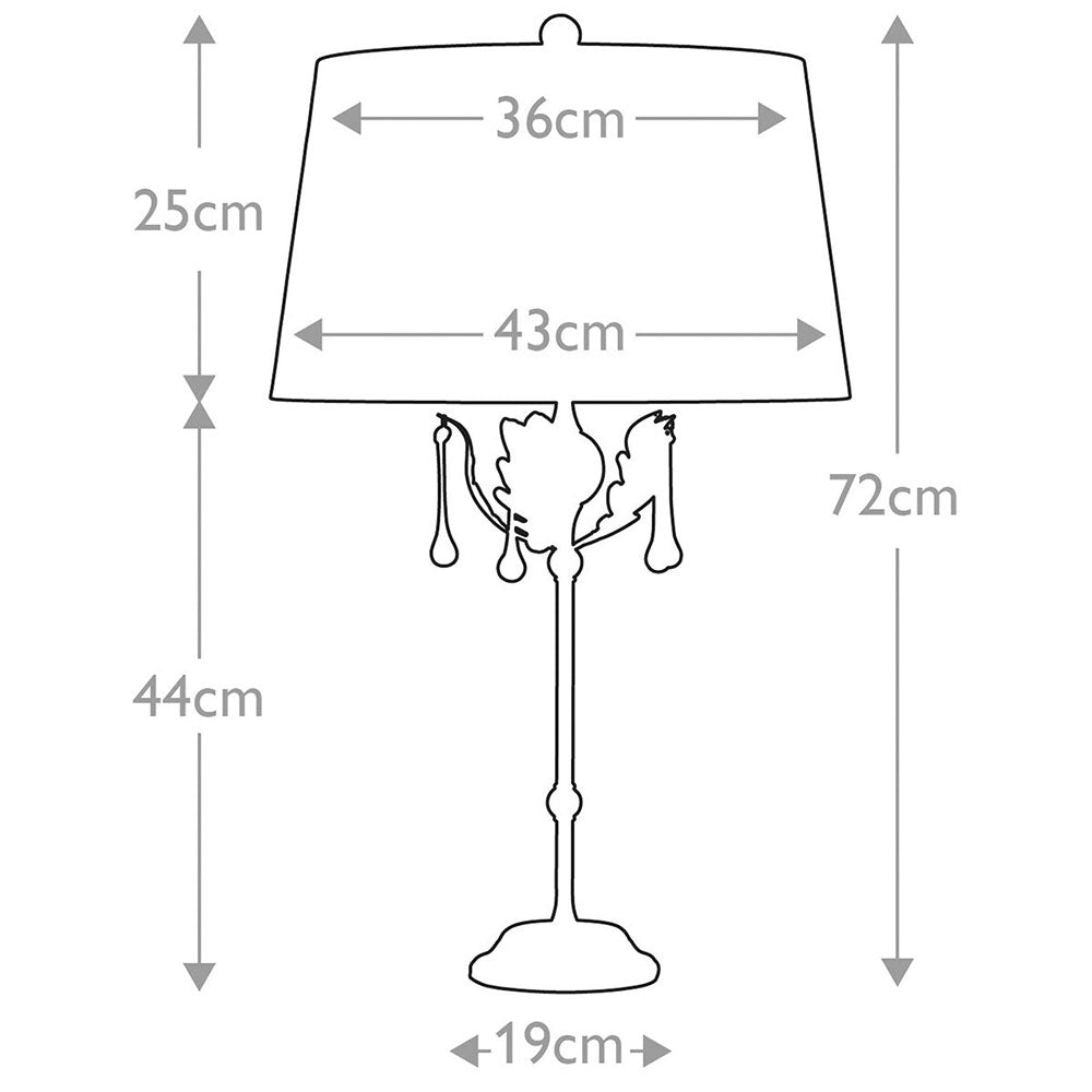 Amarilli 1 Light Table Lamp Black/Silver - AML-TL-BLK-SIL