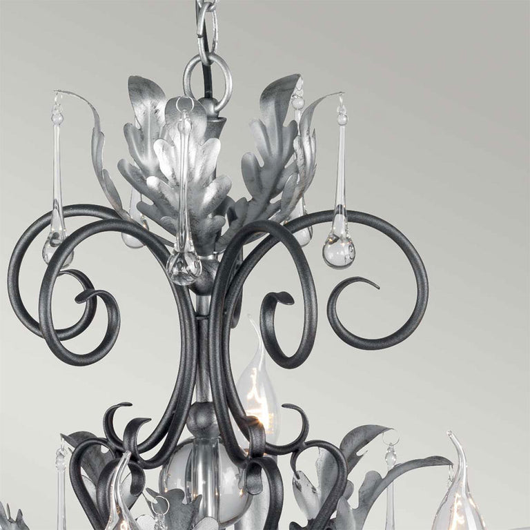 Amarilli 10 Light Chandelier Black/Silver - AML10-BLK-SILVER