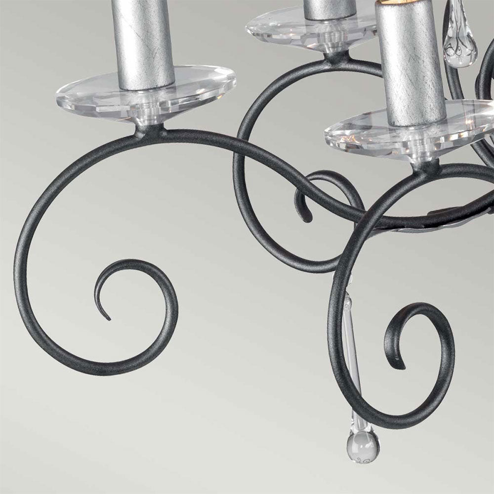 Amarilli 10 Light Chandelier Black/Silver - AML10-BLK-SILVER