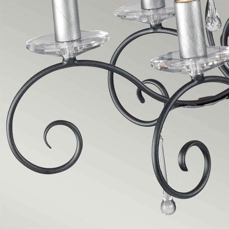 Amarilli 10 Light Chandelier Black/Silver - AML10-BLK-SILVER