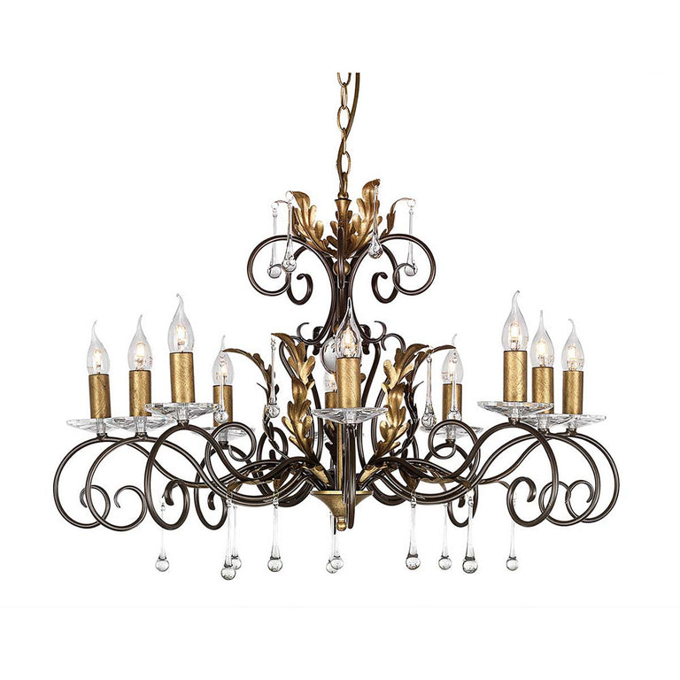 Amarilli 10 Light Chandelier Bronze/Gold - AML10-BRONZE