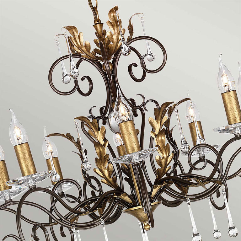 Amarilli 10 Light Chandelier Bronze/Gold - AML10-BRONZE