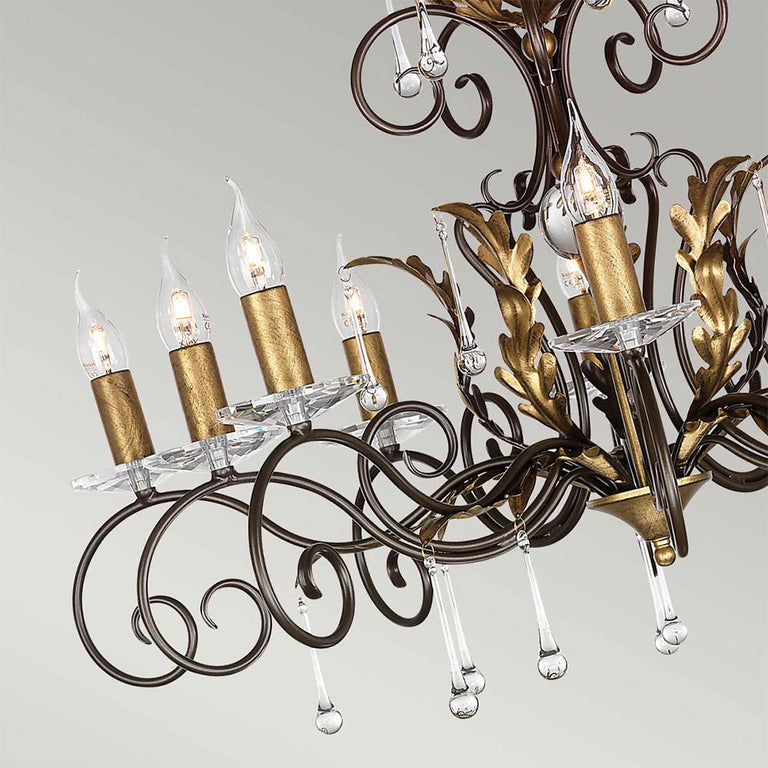 Amarilli 10 Light Chandelier Bronze/Gold - AML10-BRONZE