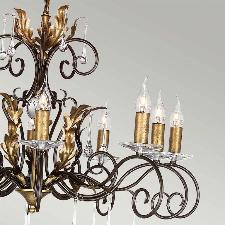 Amarilli 10 Light Chandelier Bronze/Gold - AML10-BRONZE